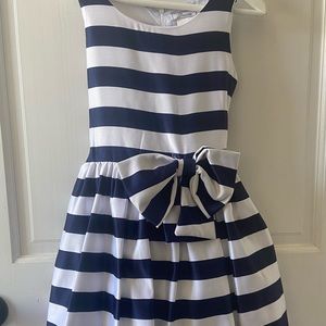 Girls blue and white stripe dress